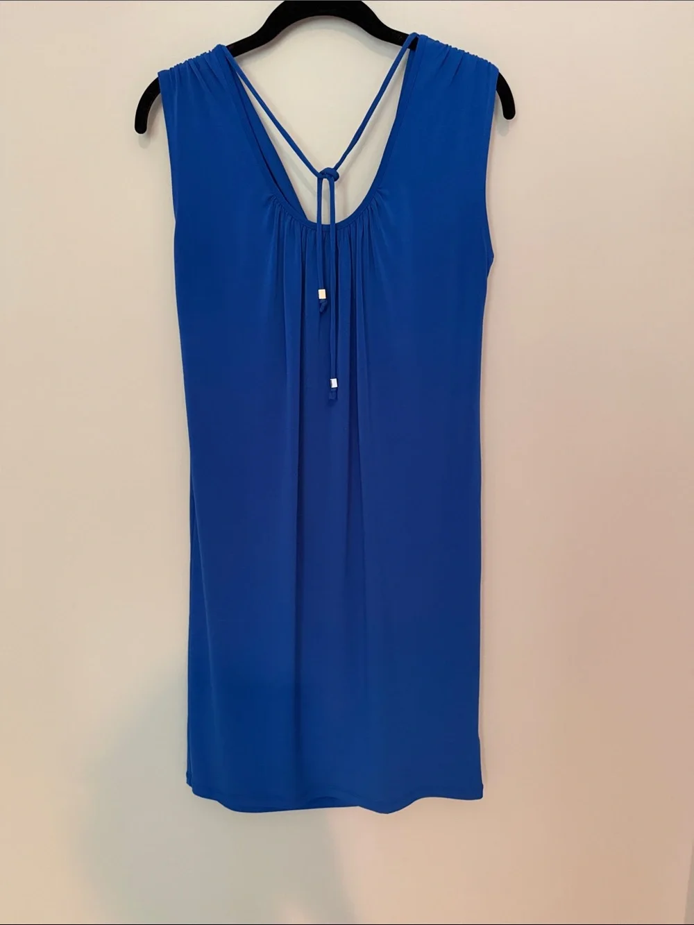 Michael Kors Royal Blue Sleeveless Dress with Draped Neck